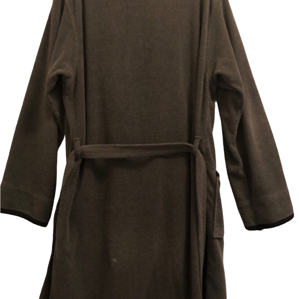 LL BEAN MENS GRAY & BLACK BELTED ROBE - Picture 3 of 6